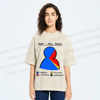 Unisex How I Feel Today Funny Graffiti Printed Washed Tee