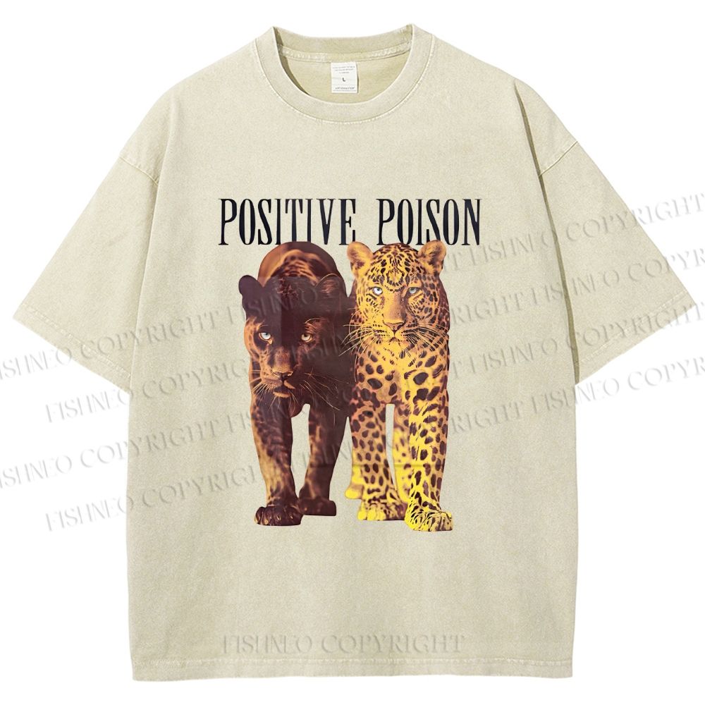 Unisex Positive Poison Panthers Printed Washed Tee