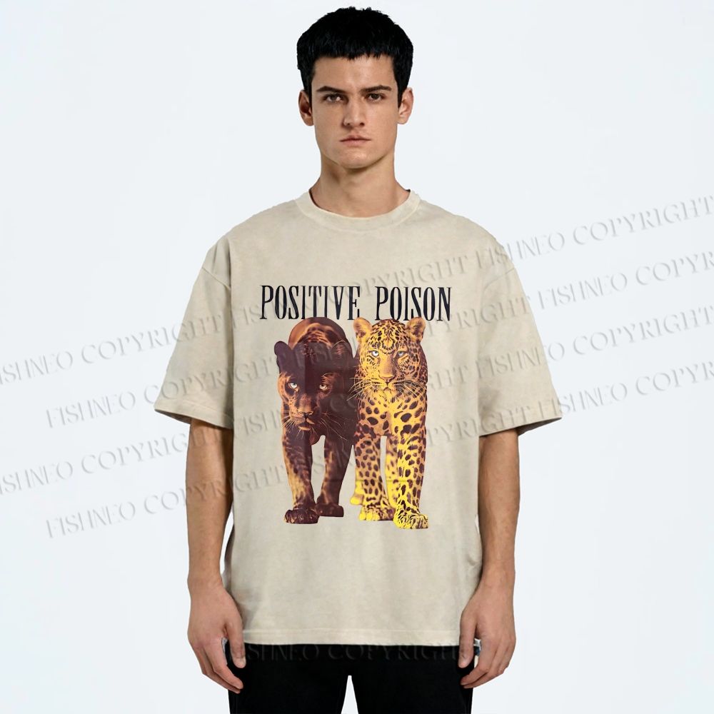 Unisex Positive Poison Panthers Printed Washed Tee