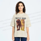 Unisex Positive Poison Panthers Printed Washed Tee