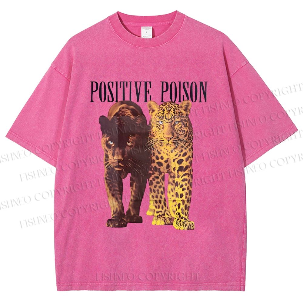 Unisex Positive Poison Panthers Printed Washed Tee