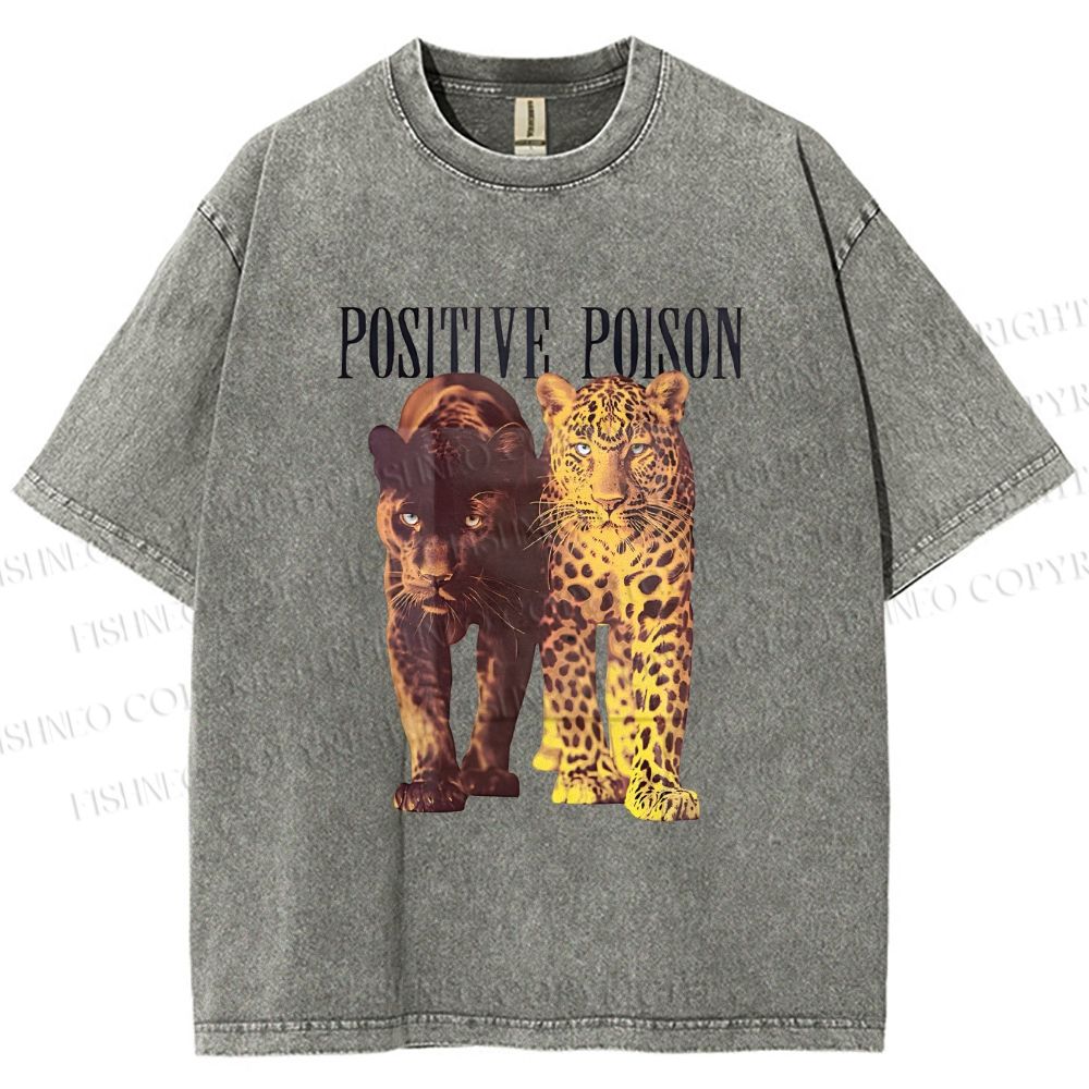 Unisex Positive Poison Panthers Printed Washed Tee