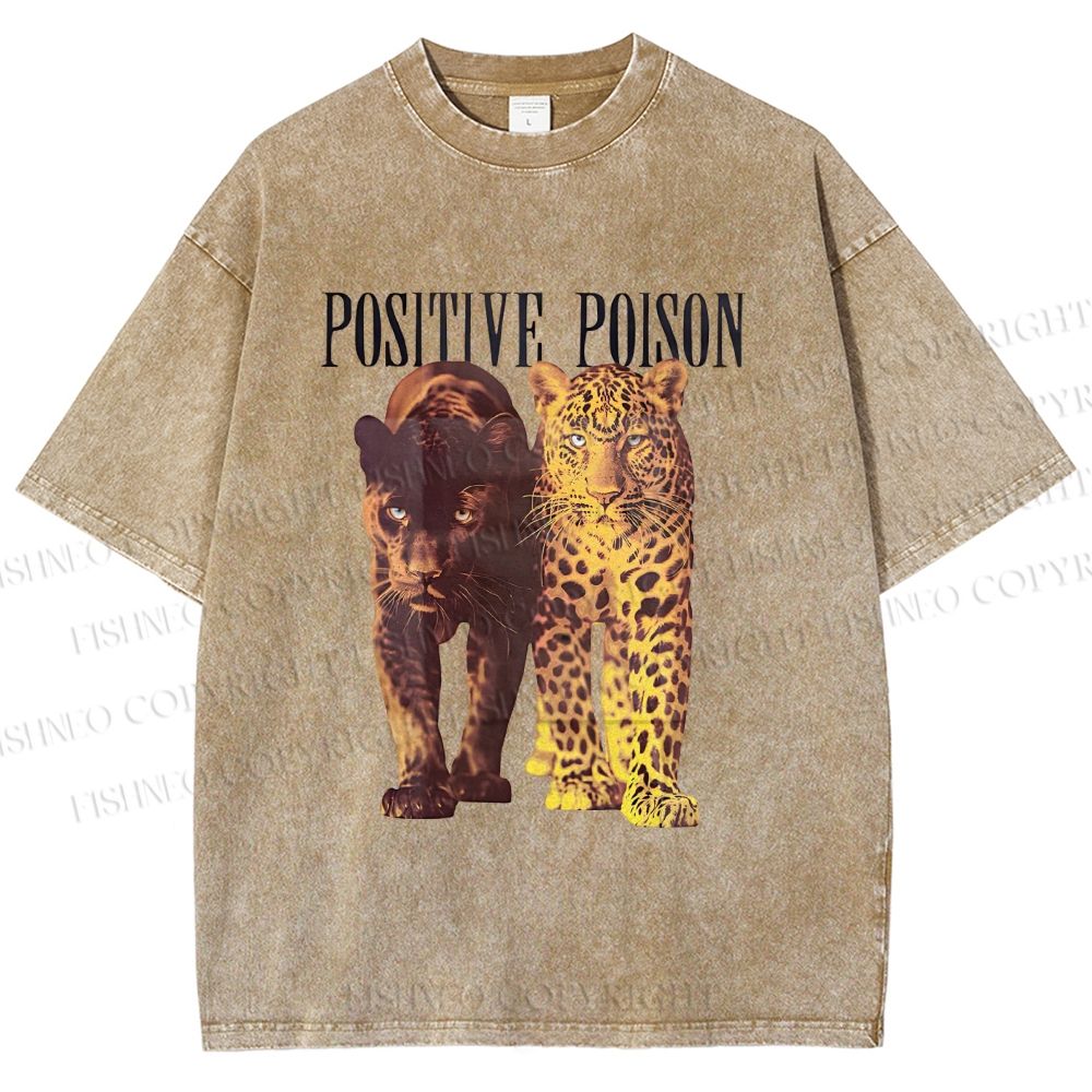 Unisex Positive Poison Panthers Printed Washed Tee