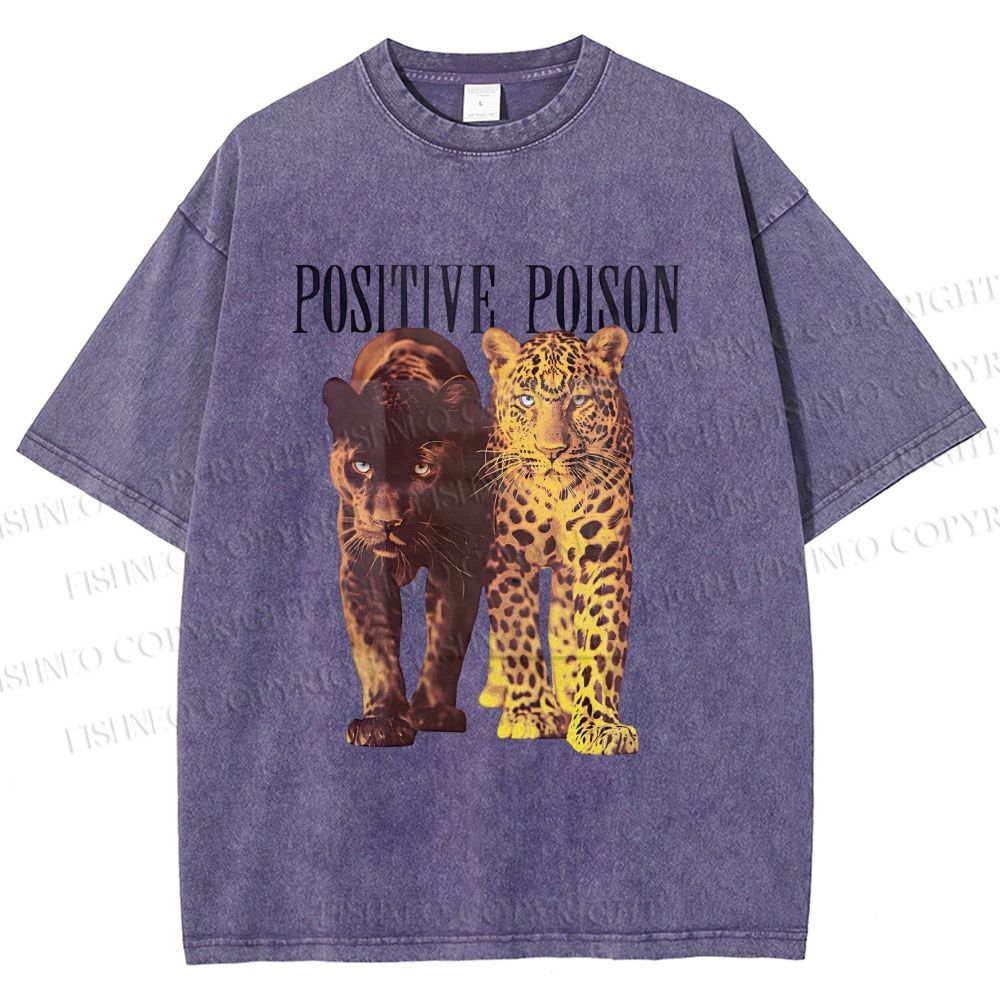 Unisex Positive Poison Panthers Printed Washed Tee