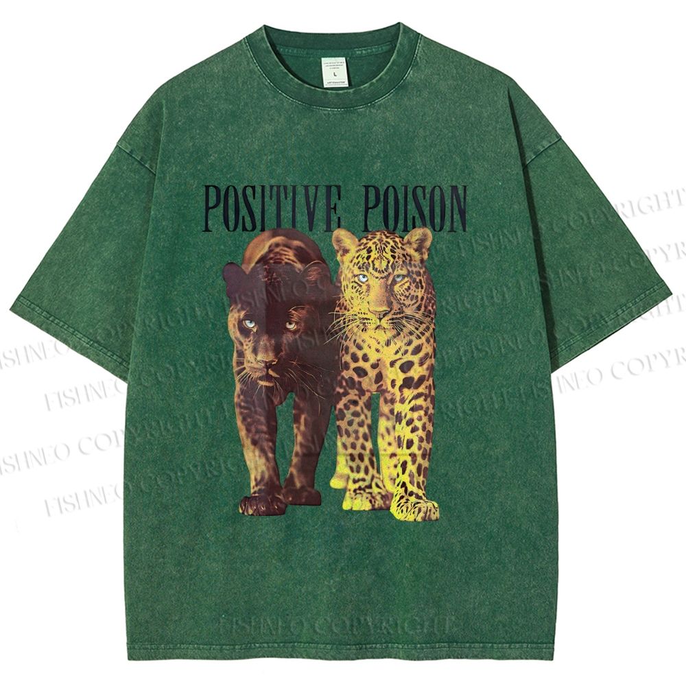 Unisex Positive Poison Panthers Printed Washed Tee