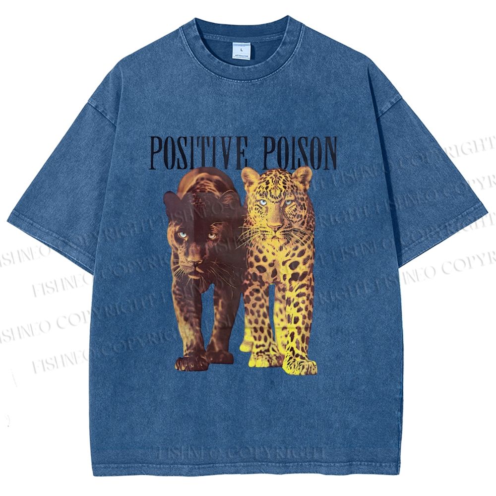 Unisex Positive Poison Panthers Printed Washed Tee