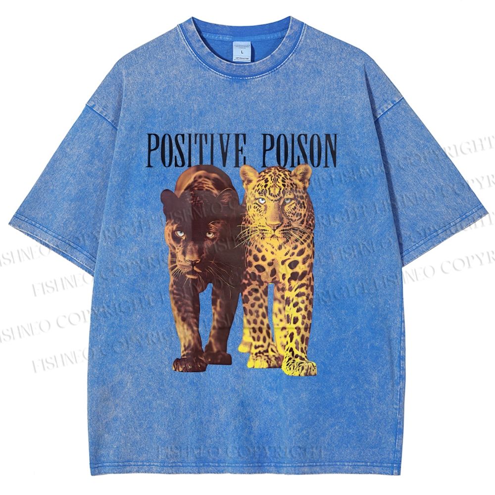 Unisex Positive Poison Panthers Printed Washed Tee