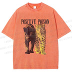 Unisex Positive Poison Panthers Printed Washed Tee