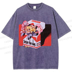 Unisex Flowers in Cigarette Box Seize the day Printed Washed Tee