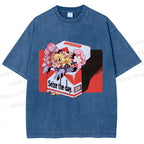 Unisex Flowers in Cigarette Box Seize the day Printed Washed Tee
