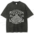 Unisex Japanese Osaka Graffiti Printed Washed Tee