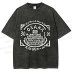 Unisex Japanese Osaka Graffiti Printed Washed Tee