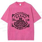 Unisex Japanese Osaka Graffiti Printed Washed Tee