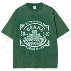 Unisex Japanese Osaka Graffiti Printed Washed Tee