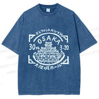Unisex Japanese Osaka Graffiti Printed Washed Tee