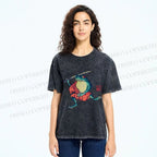 Unisex Samurai Frog Printed Washed Tee