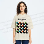 Unisex Bauhaus Geometric Colors Cubes Printed Washed Tee