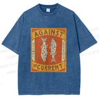 Unisex Against The Current Printed Washed Tee