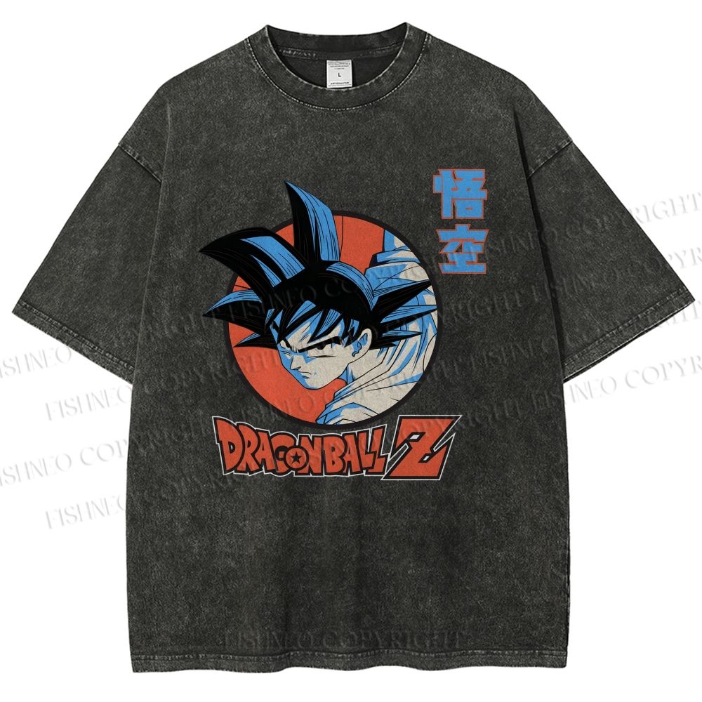 Unisex Dragon Ball Goku Printed Washed Tee