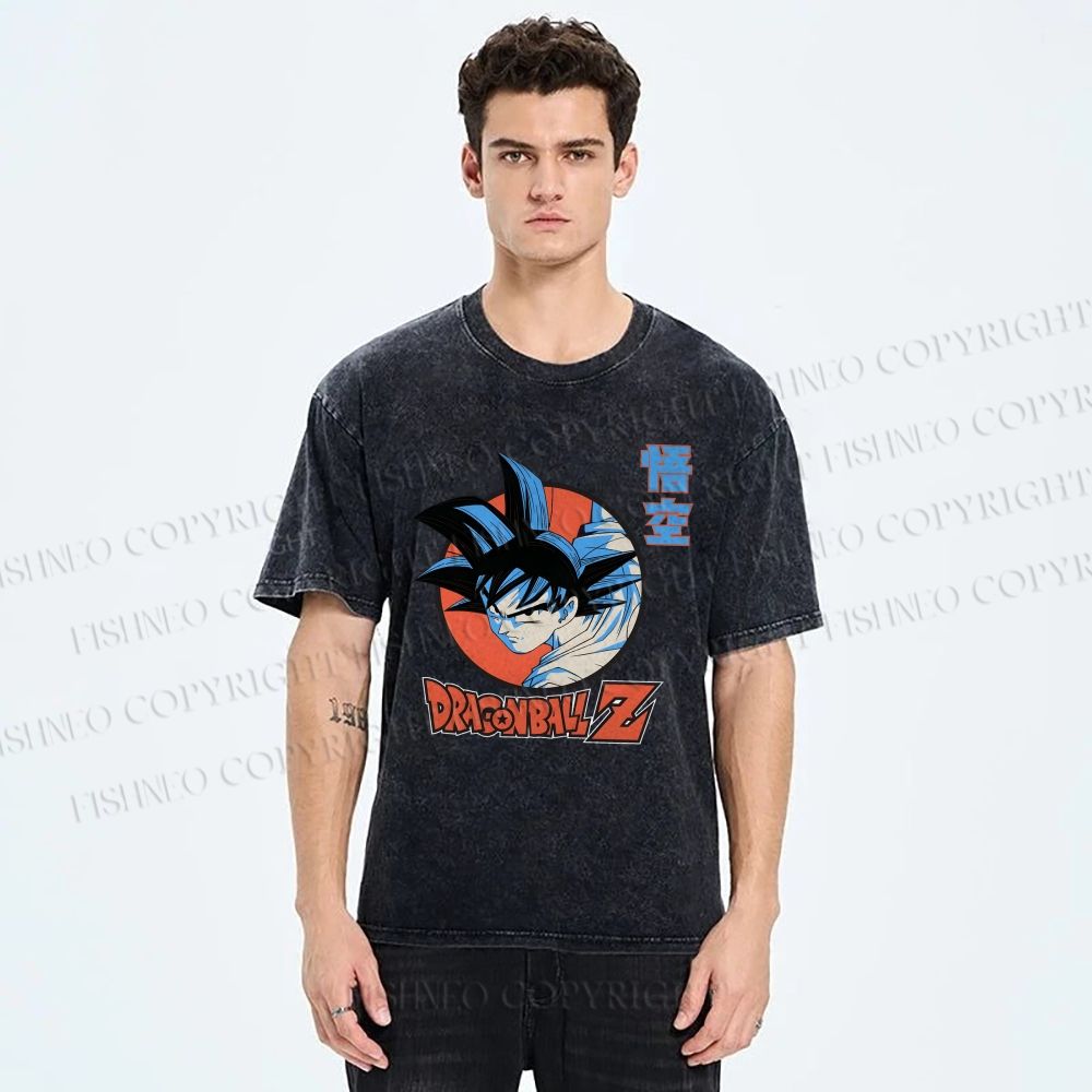 Unisex Dragon Ball Goku Printed Washed Tee