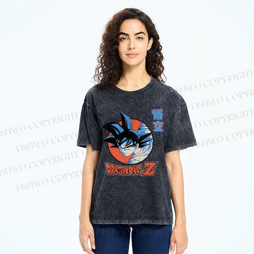 Unisex Dragon Ball Goku Printed Washed Tee
