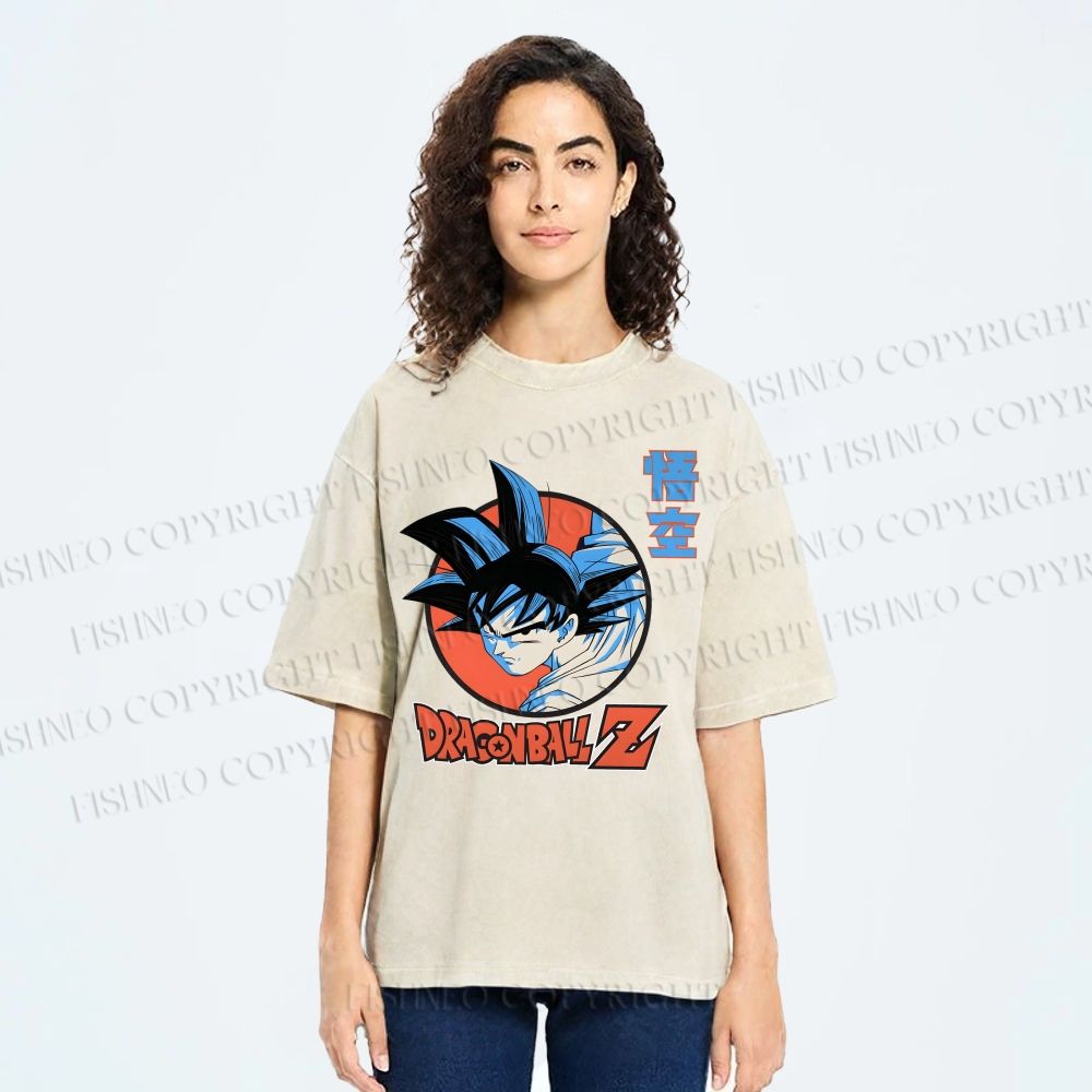 Unisex Dragon Ball Goku Printed Washed Tee