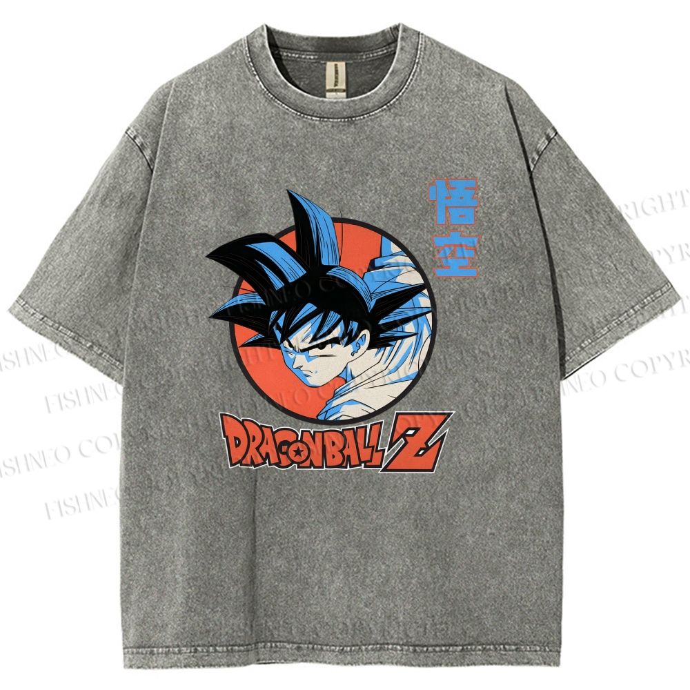 Unisex Dragon Ball Goku Printed Washed Tee