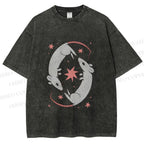 Unisex Rats With Star Printed Washed Tee