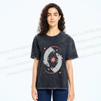 Unisex Rats With Star Printed Washed Tee
