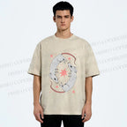 Unisex Rats With Star Printed Washed Tee