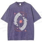 Unisex Rats With Star Printed Washed Tee