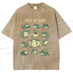 Unisex Frogs Of Terror Printed Washed Tee