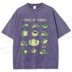 Unisex Frogs Of Terror Printed Washed Tee