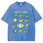 Unisex Frogs Of Terror Printed Washed Tee