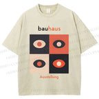 Unisex Bauhaus Geometric Eyeglasses Printed Washed Tee