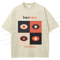 Unisex Bauhaus Geometric Eyeglasses Printed Washed Tee