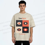 Unisex Bauhaus Geometric Eyeglasses Printed Washed Tee