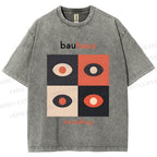 Unisex Bauhaus Geometric Eyeglasses Printed Washed Tee