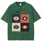 Unisex Bauhaus Geometric Eyeglasses Printed Washed Tee