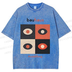 Unisex Bauhaus Geometric Eyeglasses Printed Washed Tee