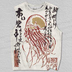 Unisex Japanese Retro Octopus Printed Tank Top
