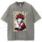 Unisex My Hero Academia Deku Printed Washed Tee