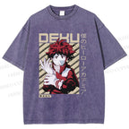 Unisex My Hero Academia Deku Printed Washed Tee