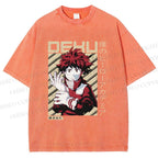 Unisex My Hero Academia Deku Printed Washed Tee