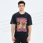 Unisex Cats Meme Professional Yapper Printed Washed Tee