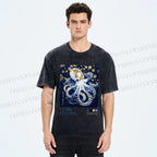 Unisex Yayoi Kusama Octopus Printed Washed Tee
