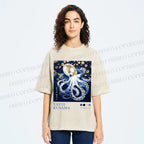 Unisex Yayoi Kusama Octopus Printed Washed Tee