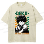 Unisex My Hero Academia Deku Printed Washed Tee