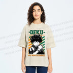 Unisex My Hero Academia Deku Printed Washed Tee