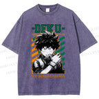 Unisex My Hero Academia Deku Printed Washed Tee